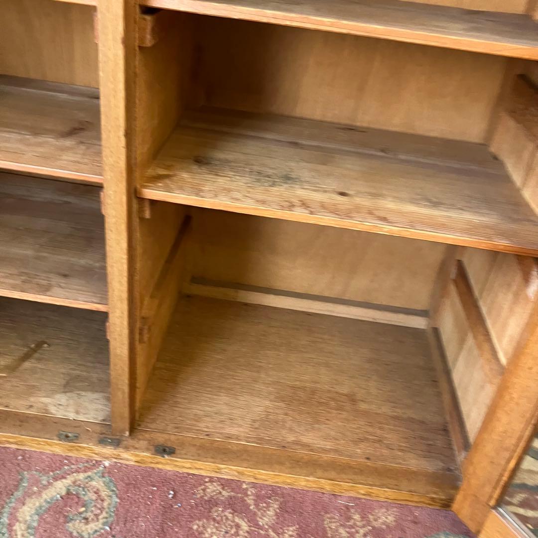 昭和レトロ 庄子木工製作所 古家具 ガラス戸 木製キャビネット 食器棚 飾り棚