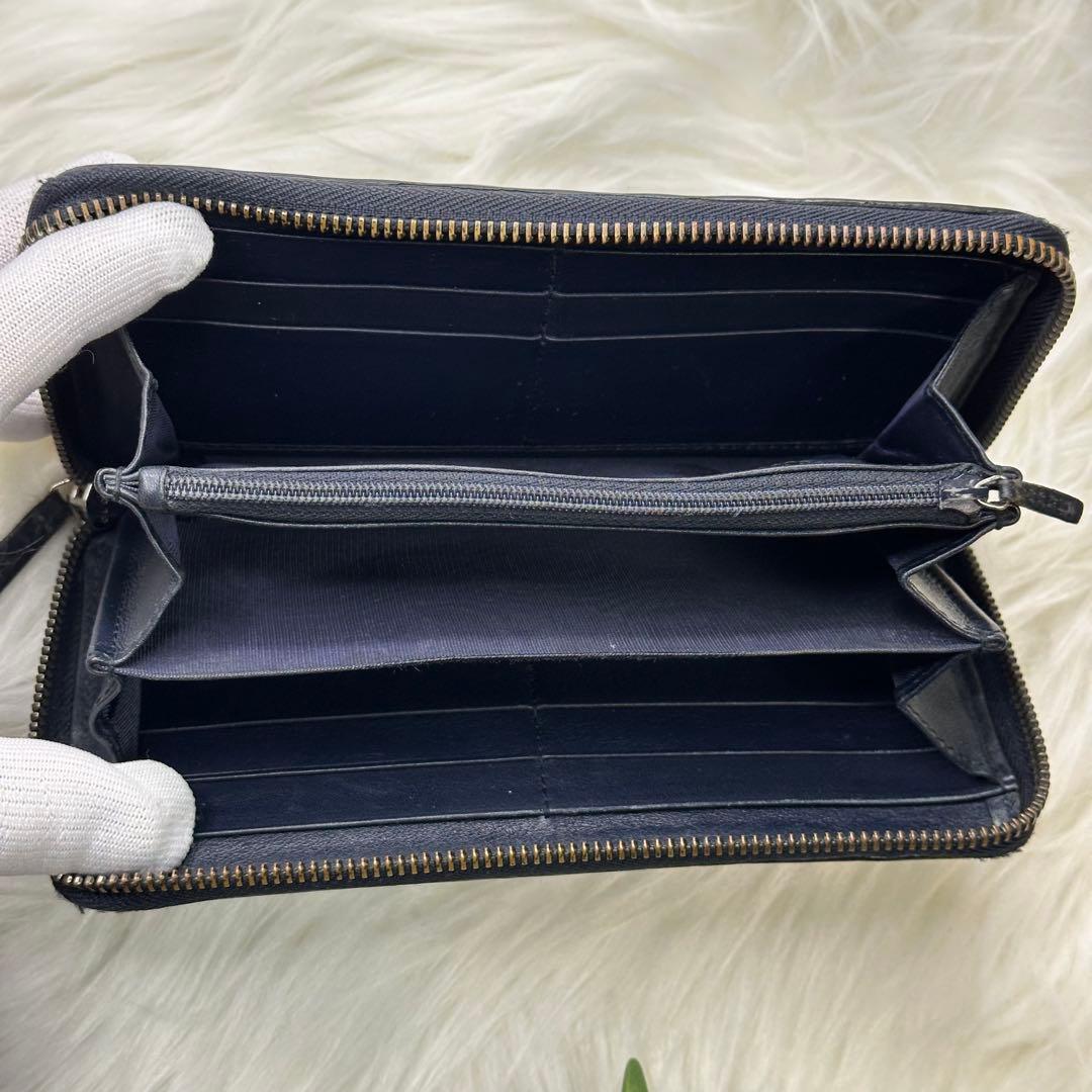 GUCCI グッチ マイクロ シマGG柄 長財布 ラウンド