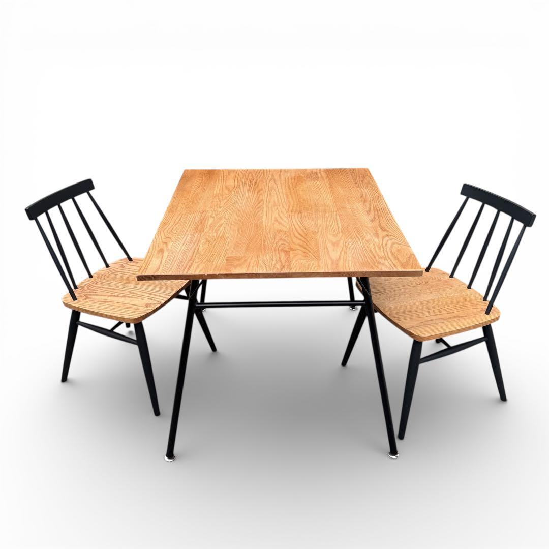 モモナチュラル　無垢　オーク　ダイニングテーブル　北欧　アイアン　W100cm