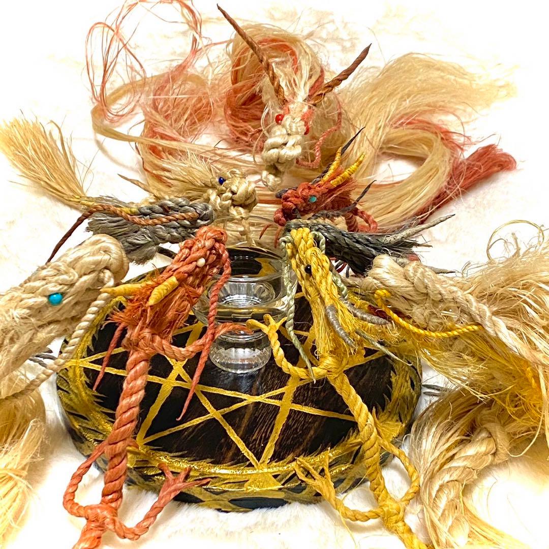 精麻龍(小)ベンガラ染め　銀龍