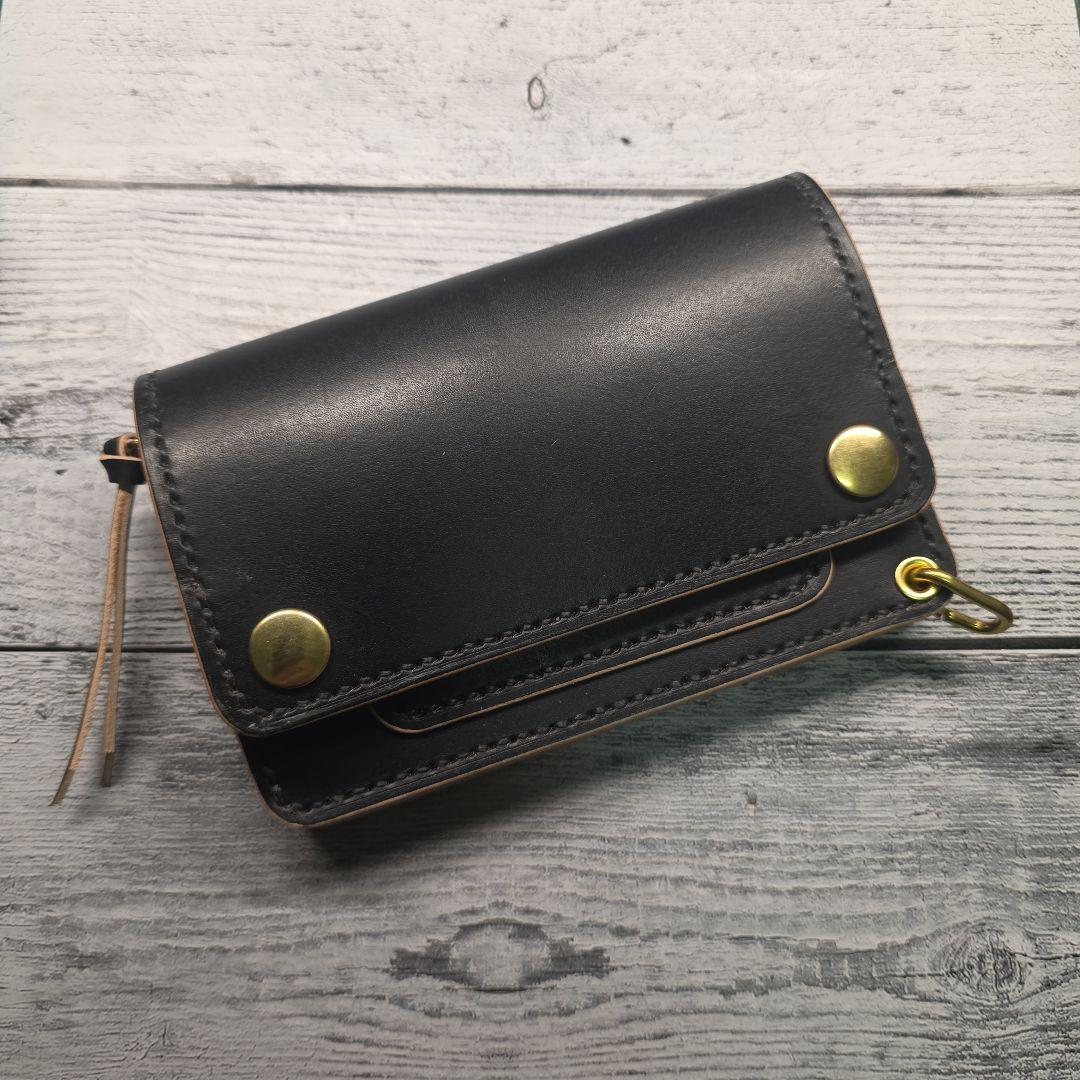 トラッカーウォレット　ミドル【MW茶芯丘染め】3層ver