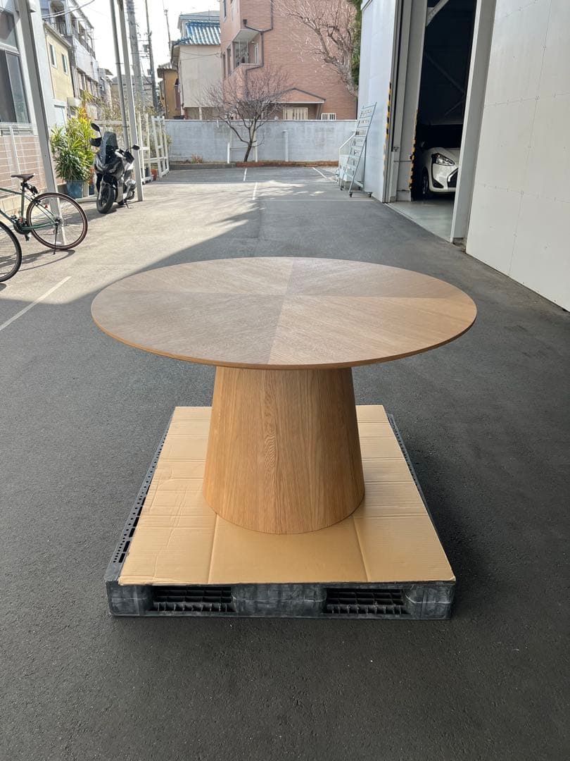 楽天 円形 オーク突板 120cm ダイニングテーブル sanjp-0690