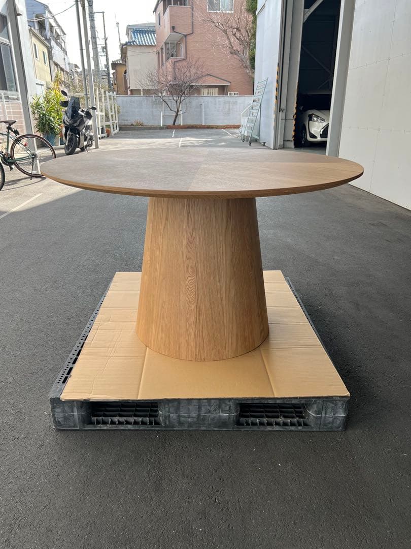 楽天 円形 オーク突板 120cm ダイニングテーブル sanjp-0690