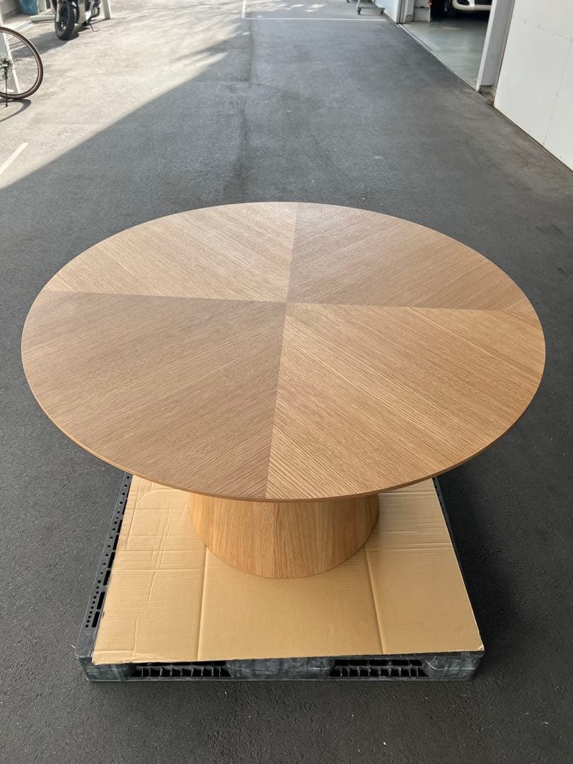 楽天 円形 オーク突板 120cm ダイニングテーブル sanjp-0690