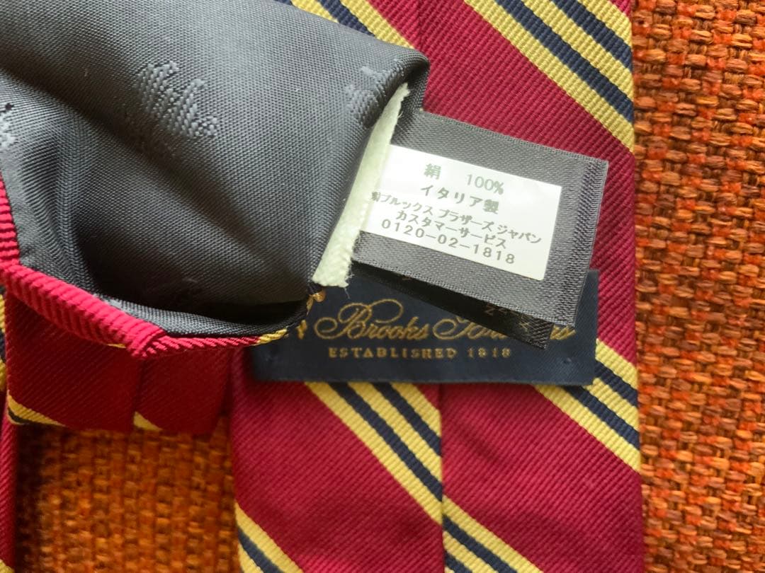 バーガンディ ストライプ ネクタイ　ブルックスブラザーズ