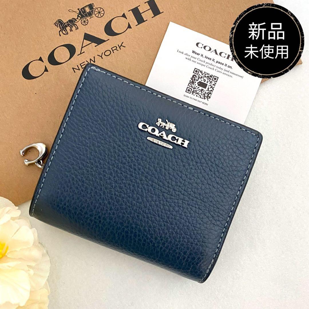 新品　正規品☆COACH(コーチ)折り財布　デニム　レザー 二つ折り財布