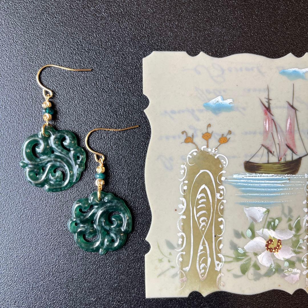 Kaya様✴︎希少グアテマラ産翡翠カービング＊チャームorネックレス