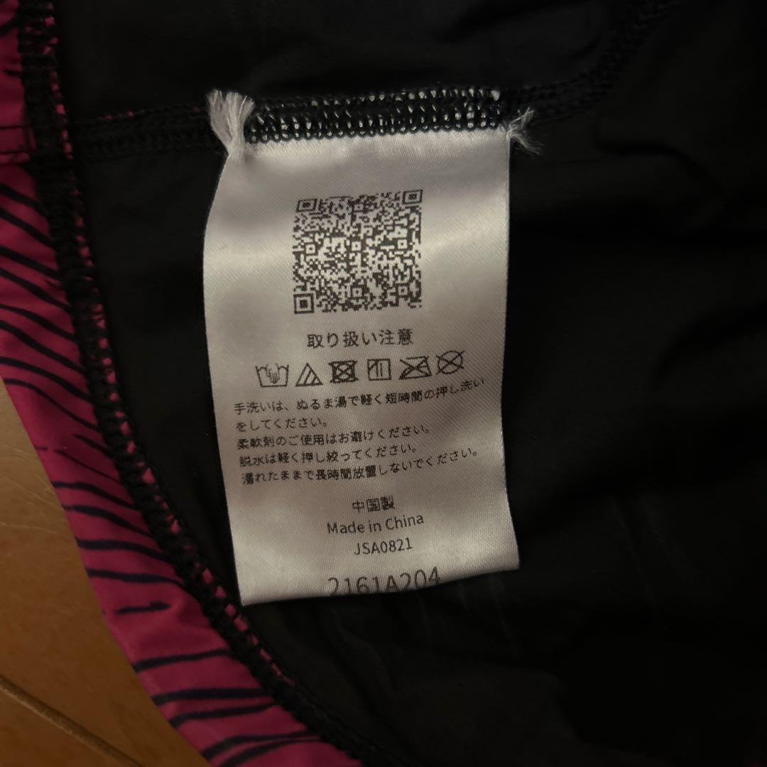 アシックス 競泳水着 S 赤/黒 ストライプ