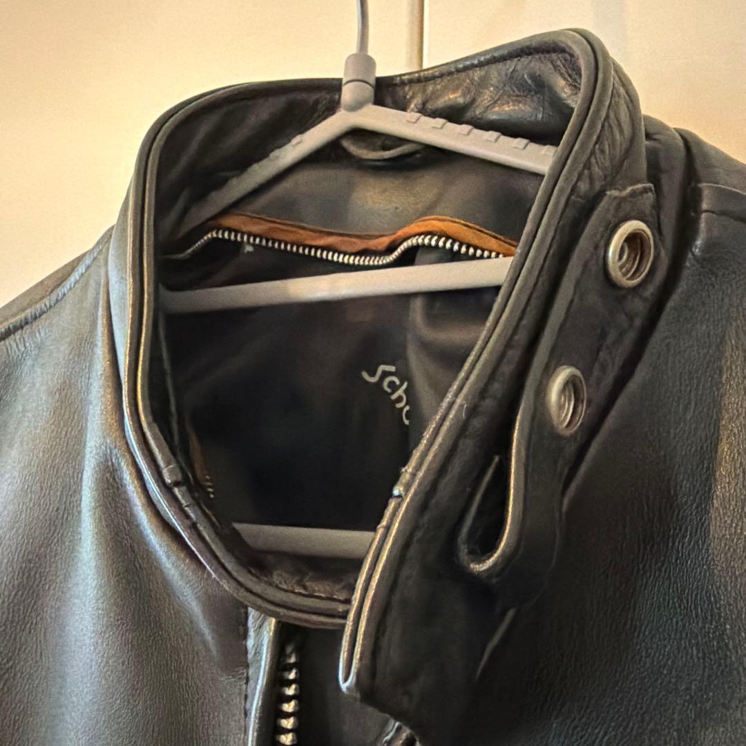 ショット　レザージャケット　シングルライダース　サイズ42 (ブラック)