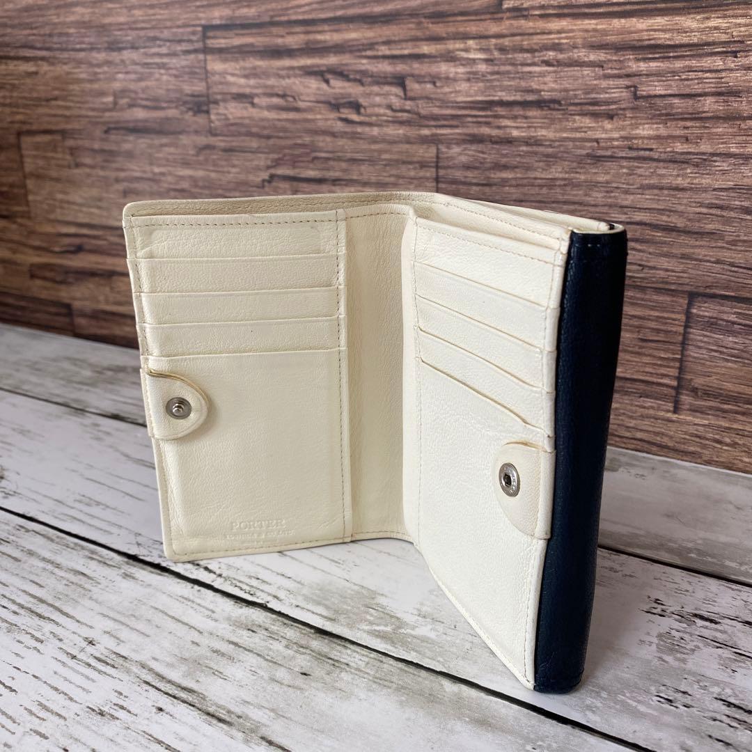 吉田カバン PORTER DOUBLE WALLET ネイビー/ナチュラル