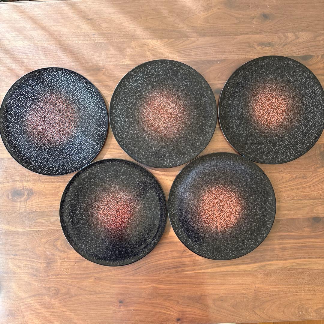 伝統工芸京焼陶葊　天目プレートセット