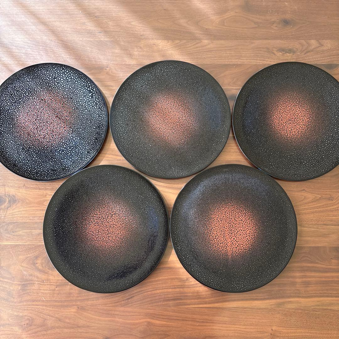 伝統工芸京焼陶葊　天目プレートセット