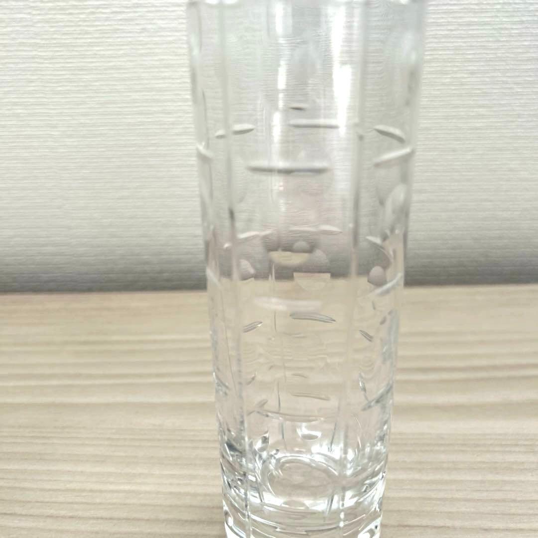 バカラ☆クリスタルガラス 花模様エッチング花瓶3点セット