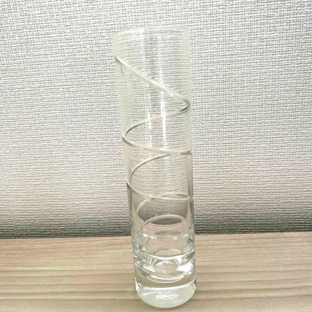 バカラ☆クリスタルガラス 花模様エッチング花瓶3点セット