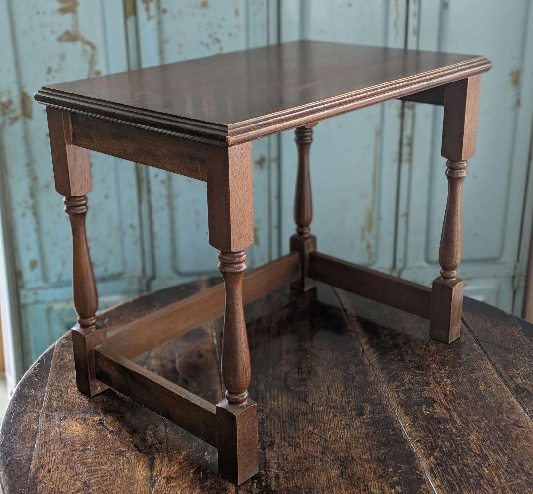 昭和レトロ　アンティーク　天然木　 木製 サイドテーブル ローテーブル 飾り台