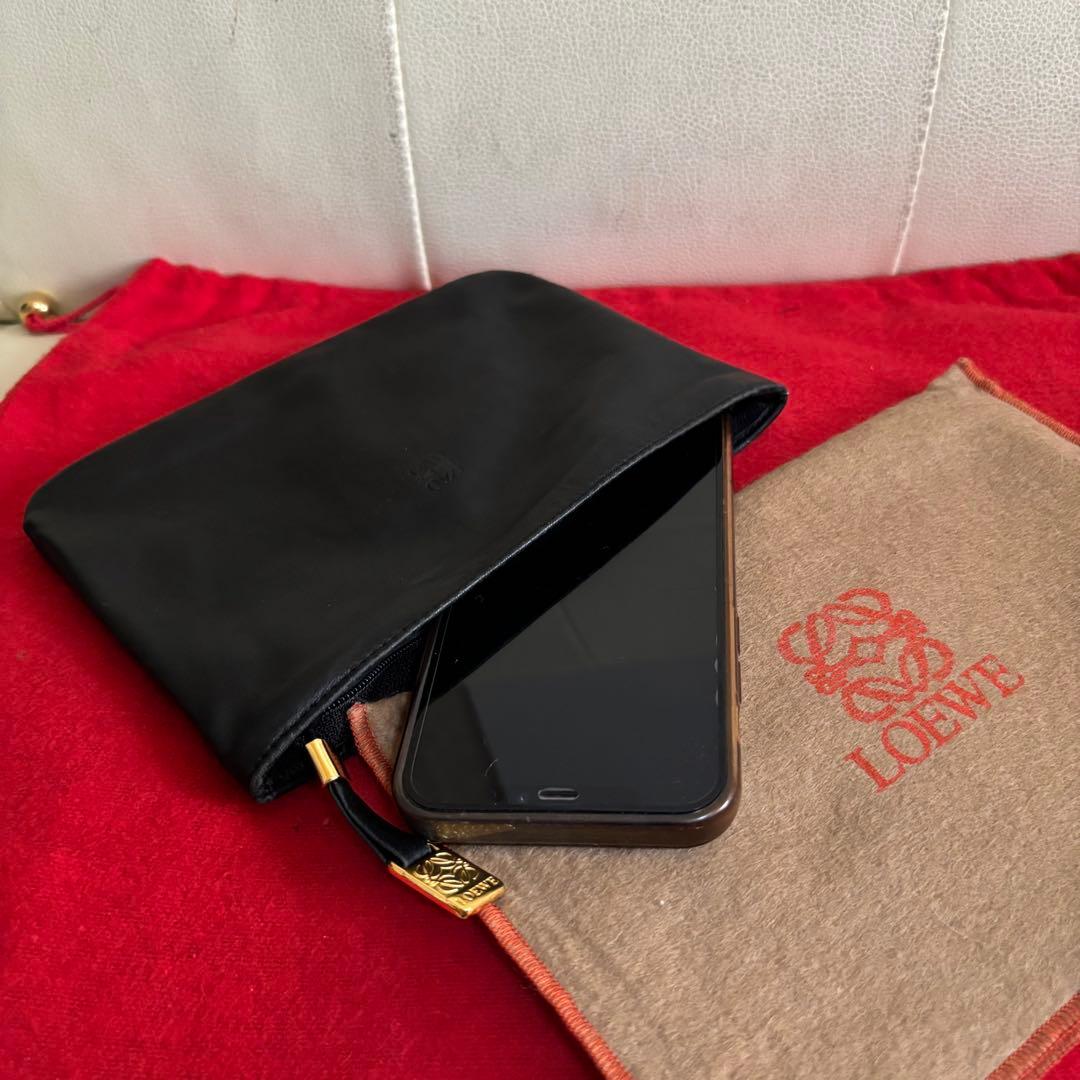 ほぼ　未使用　付属品あり　　LOEWE オールド　ロエベ ナッパレザー　ポーチ