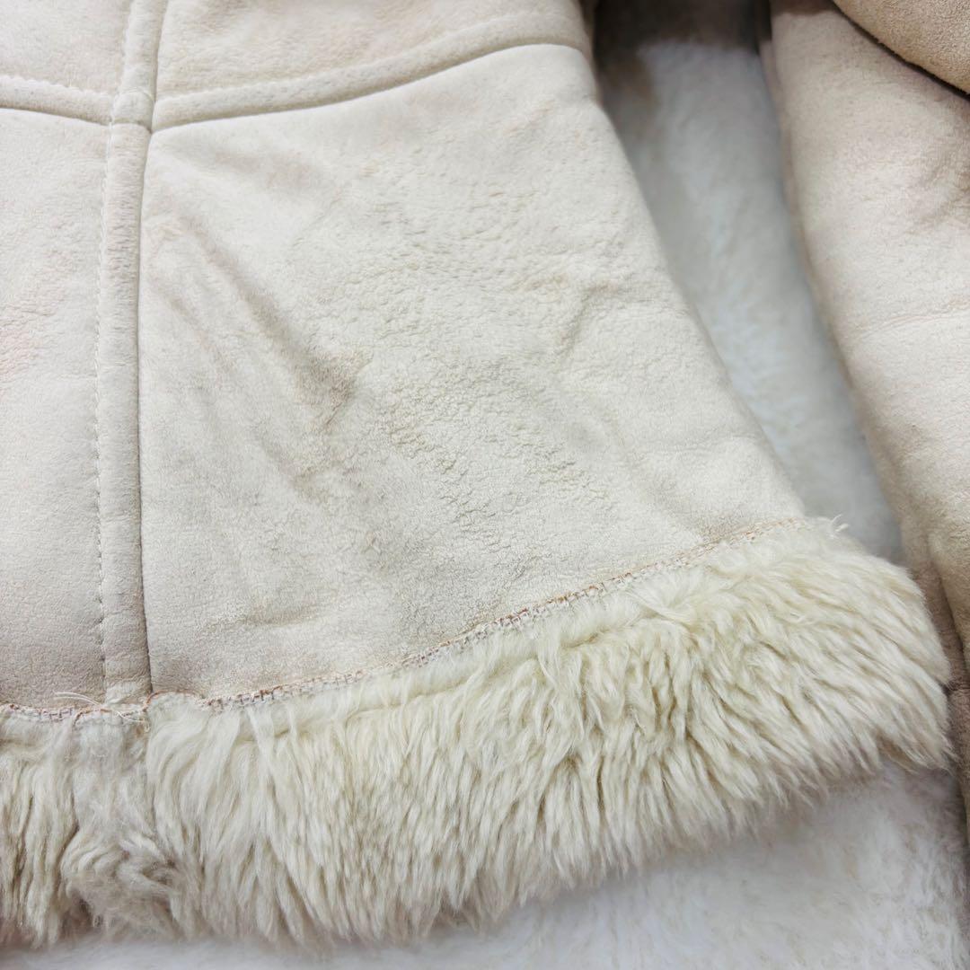 アルマーニエクスチェンジ　ムートン　ジャケット　レザー　ファー　ベージュ　XS