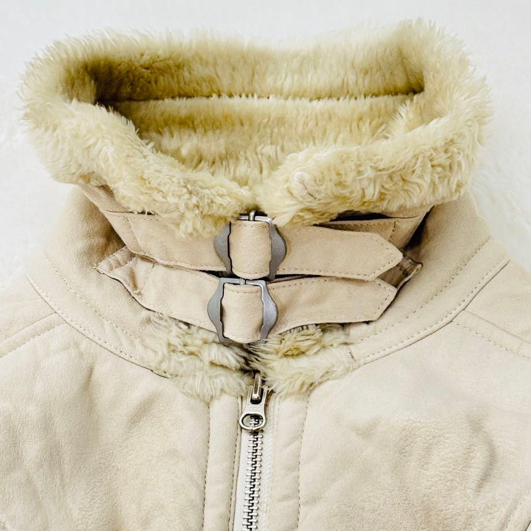 アルマーニエクスチェンジ　ムートン　ジャケット　レザー　ファー　ベージュ　XS