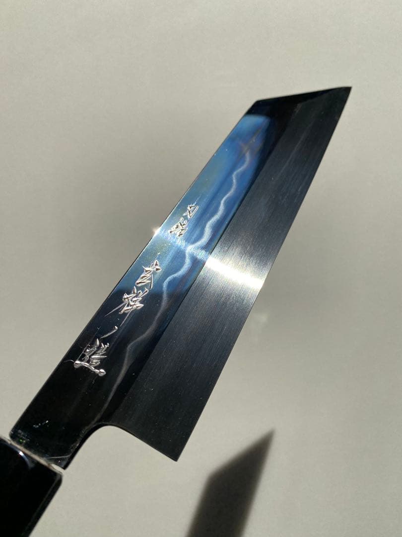 【島人】玄海正国 ケンムキ 6寸 水本焼 青紙2号 水牛角黒檀八角柄銀巻