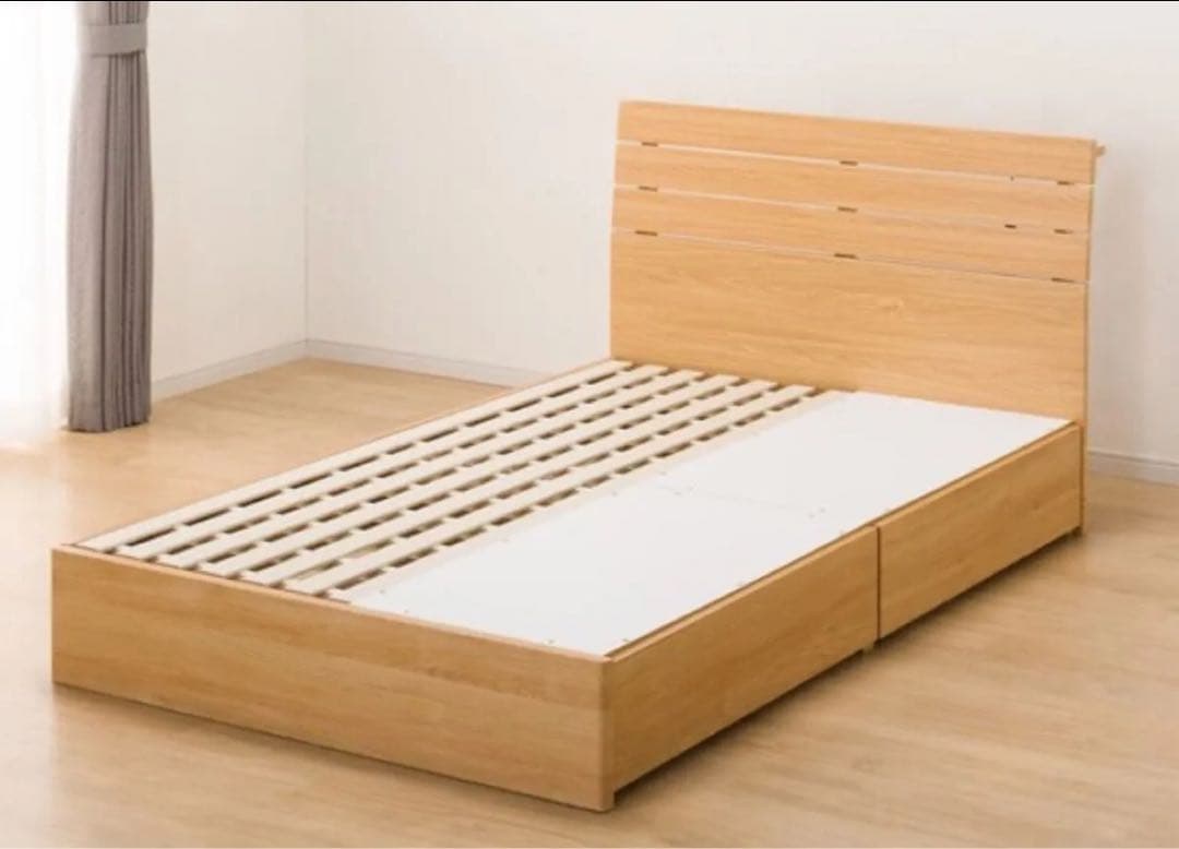 NITORI ニトリフレームアッシュ引き出し付きダブルベットすのこベッド組立簡単