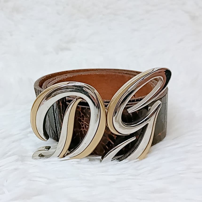 ドルチェ＆ガッバーナ ドルガバ DGロゴバックル レザー ブラウン メンズ