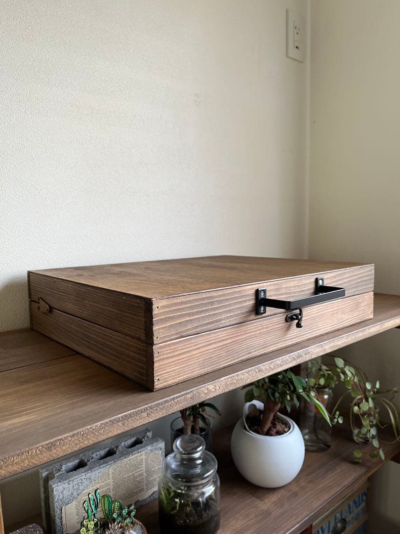 トランク型アイアンバーディスプレイボックス(ブラウン)