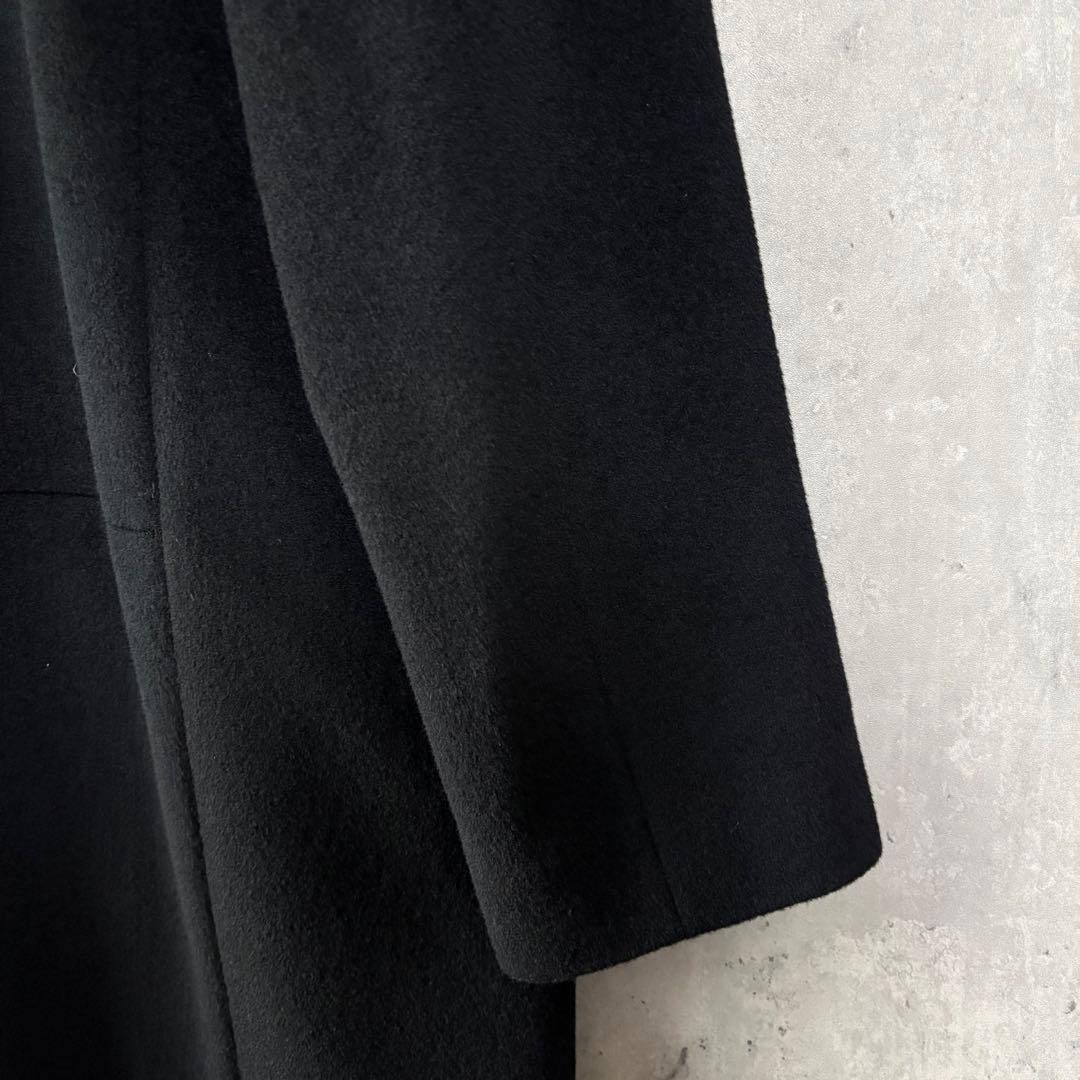 アンタイトル カシミヤ混 ノーカラーコート 黒 L 3 冠婚葬祭