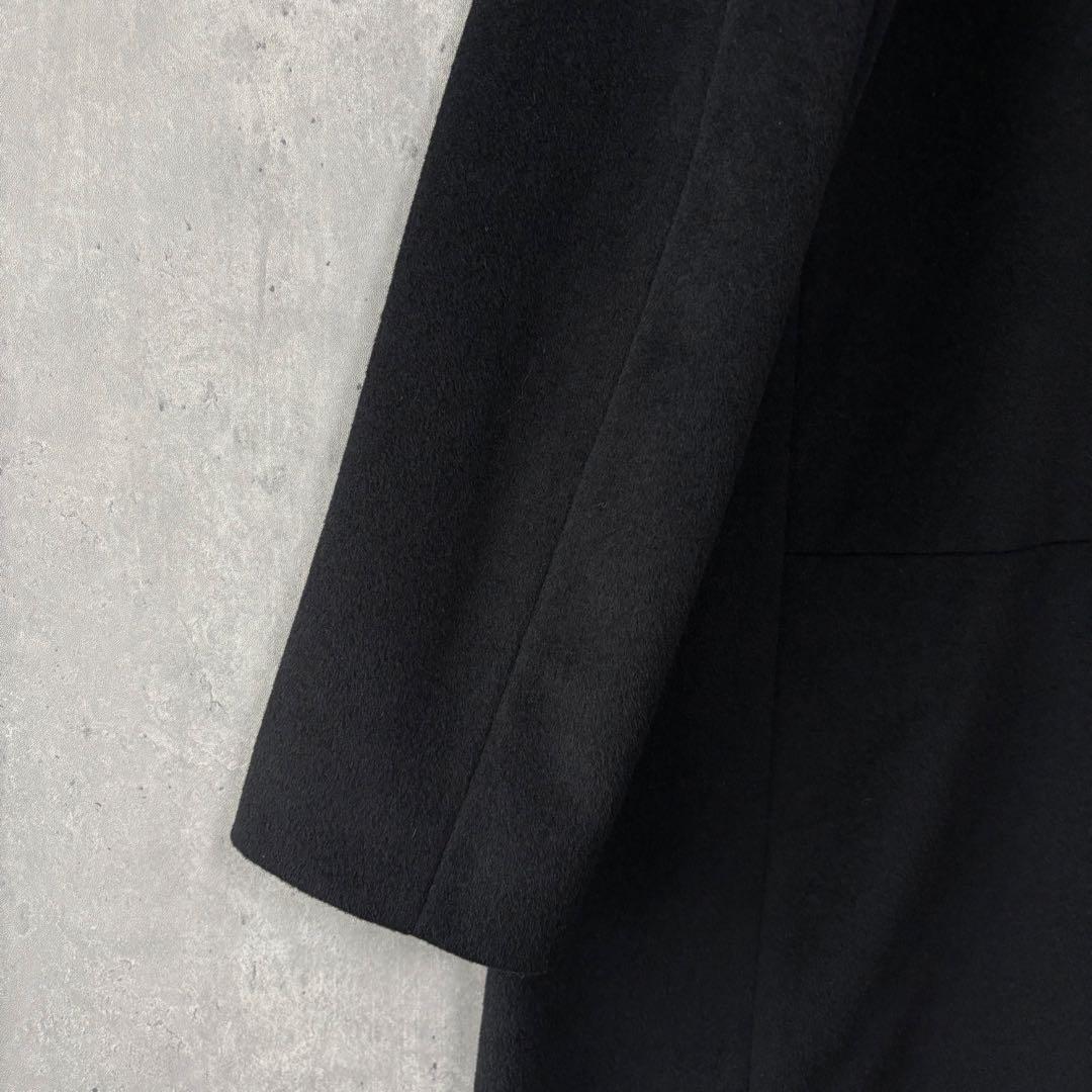 アンタイトル カシミヤ混 ノーカラーコート 黒 L 3 冠婚葬祭