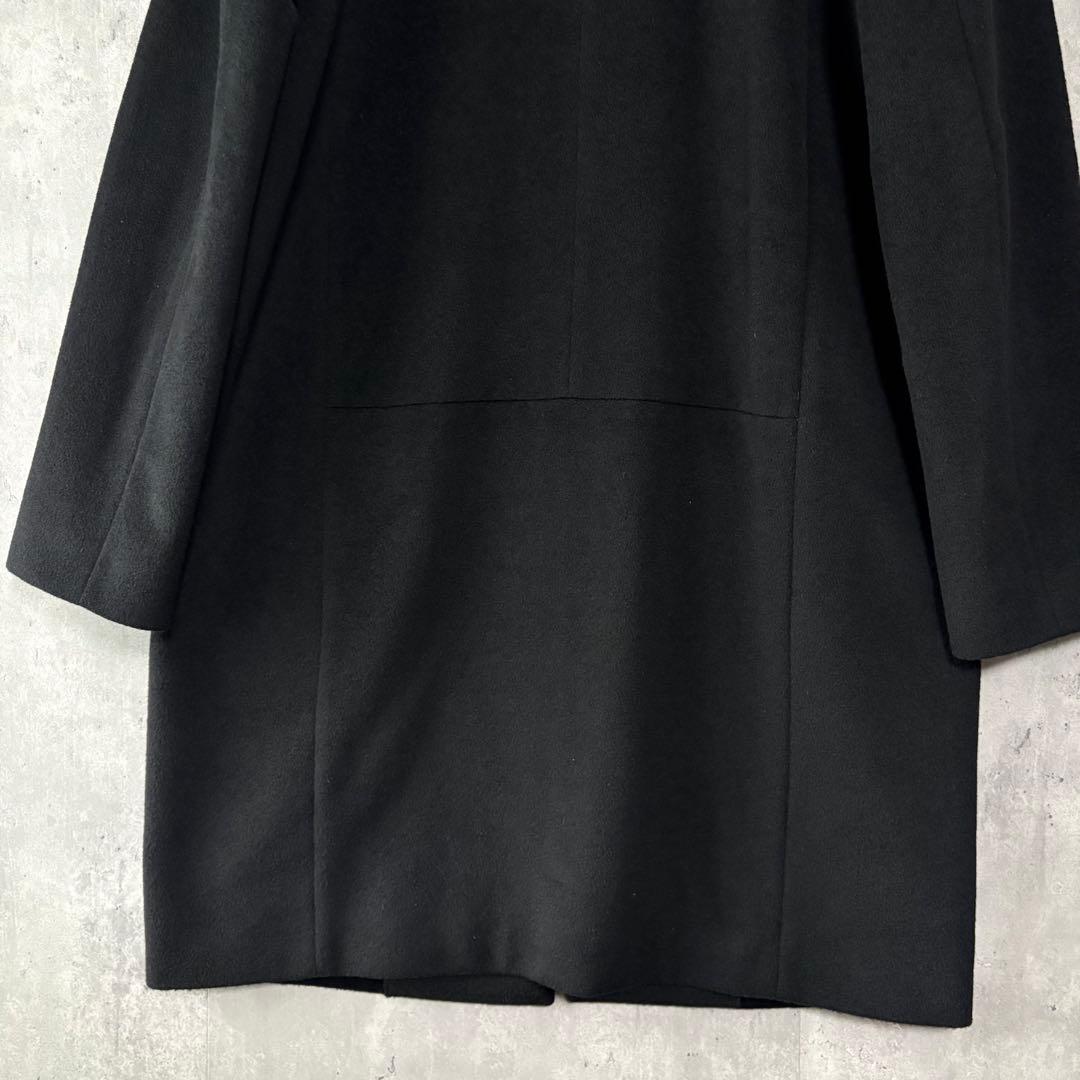 アンタイトル カシミヤ混 ノーカラーコート 黒 L 3 冠婚葬祭