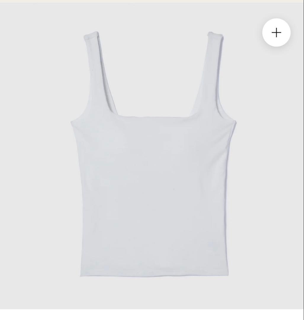 searoomlynnFitパッドマシュマロスクエアBRAタンク ホワイト