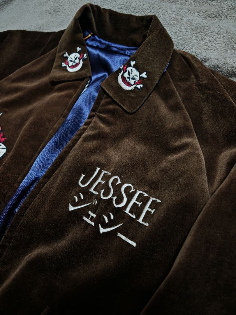 美品 テーラー東洋 ２面用 okinawa 別珍 スカジャン スカル サテン