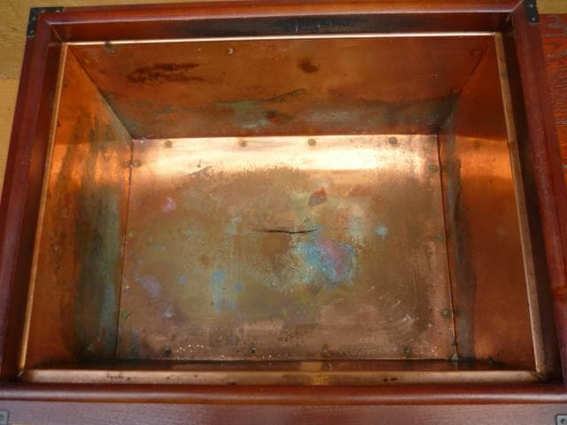 長火鉢　ケヤキ材　美品　肉厚銅板の落とし　天板蓋付き