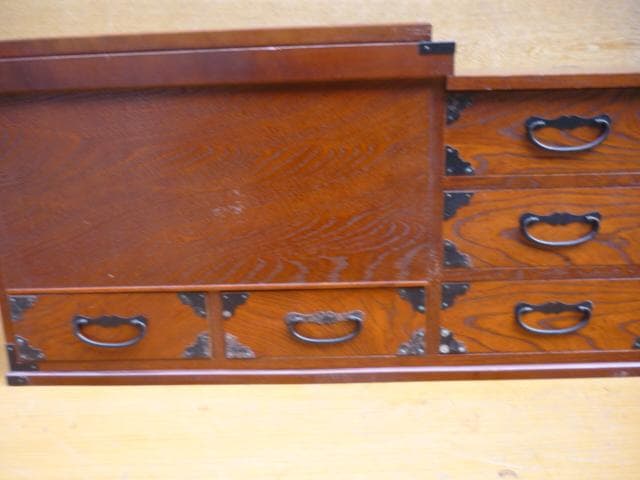 長火鉢　ケヤキ材　美品　肉厚銅板の落とし　天板蓋付き