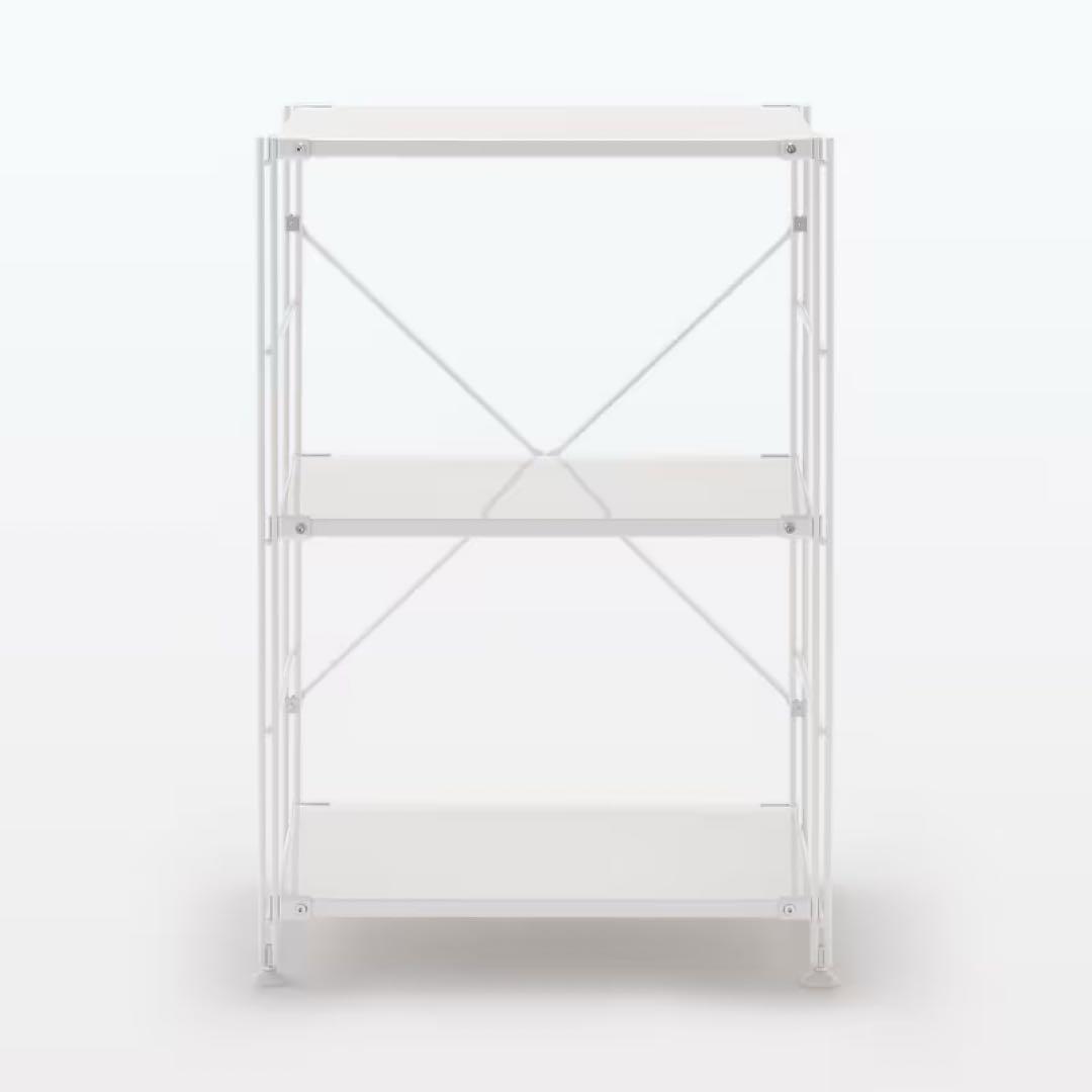 美品　無印良品　スチールユニットシェルフ　小　ホワイト(ライトグレー) ラック