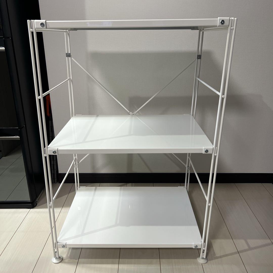 美品　無印良品　スチールユニットシェルフ　小　ホワイト(ライトグレー) ラック