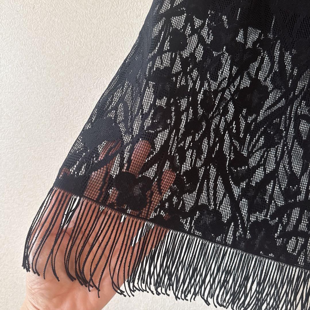 アメリヴィンテージFLOWER　BORDER　LACE　SKIRTブラック