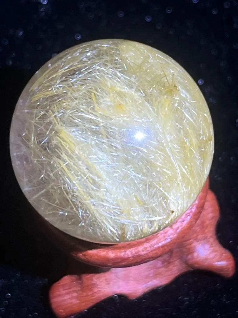 ルチルクォーツ　スフィア　丸玉　24.5mm 透明感抜群　天然石