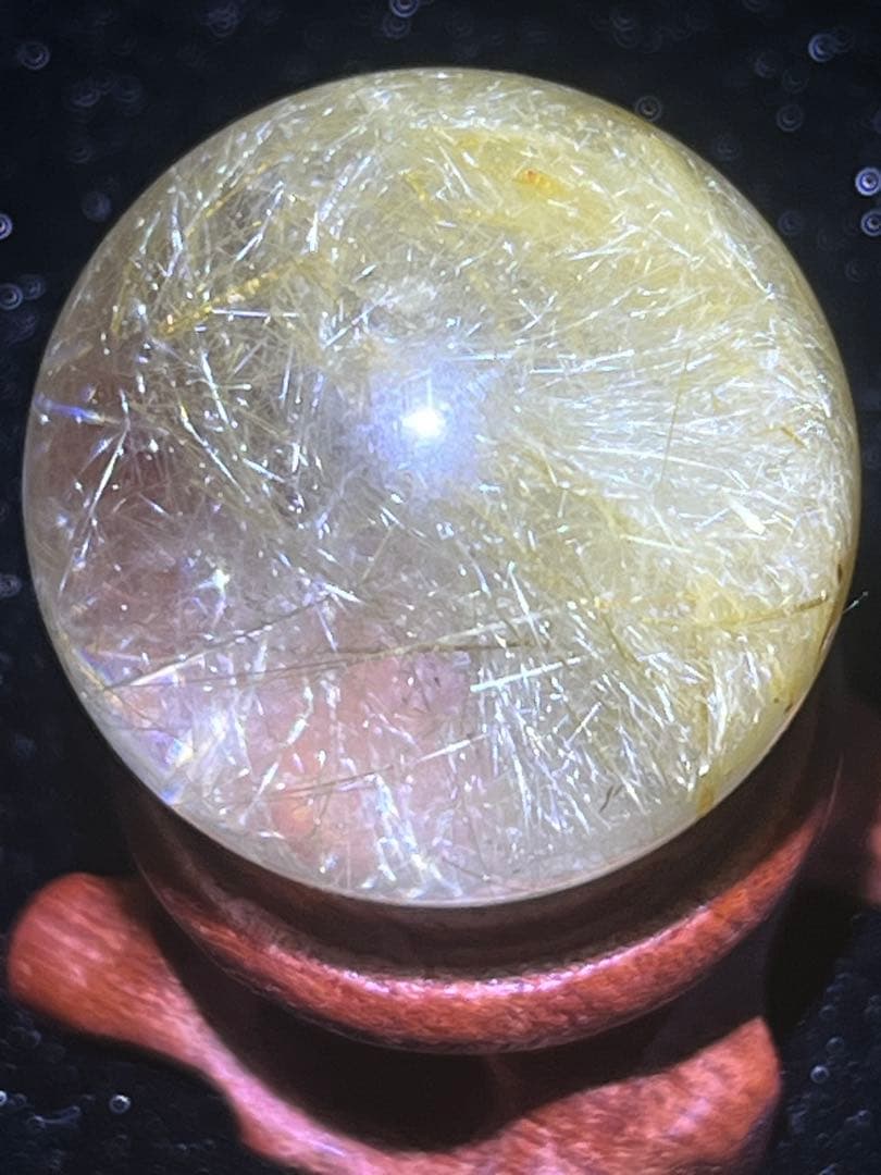 ルチルクォーツ　スフィア　丸玉　24.5mm 透明感抜群　天然石