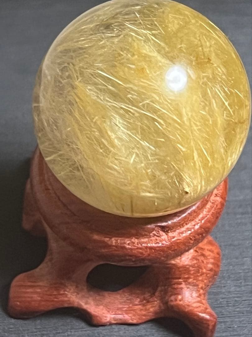 ルチルクォーツ　スフィア　丸玉　24.5mm 透明感抜群　天然石