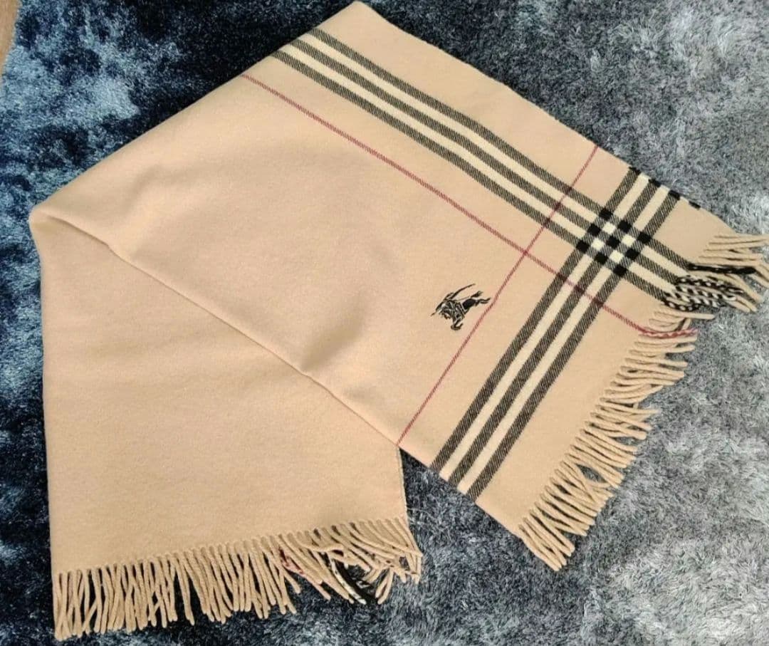 ♥　バーバリー　ウール　膝掛け　ストール　タオルケット　　ショール　ブランケット