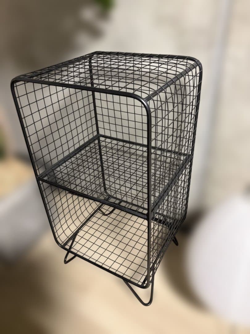 ART OF BLACK ブラック スタンド付き スチールメッシュ 2段ラック