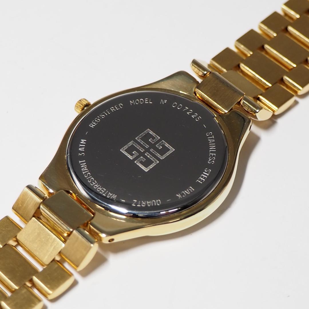 美品 ジバンシイ GIVENCHY デイト メンズ 腕時計 ゴールド F615