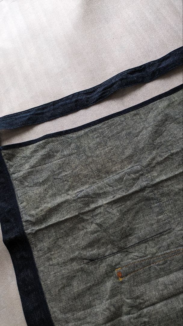 エヴィス　前掛けエプロン　デニムエプロン