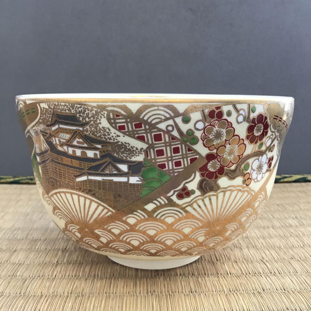 茶道具 抹茶茶碗 絵付茶碗 直径約127ミリ 高さ約77ミリ Ｎo.506