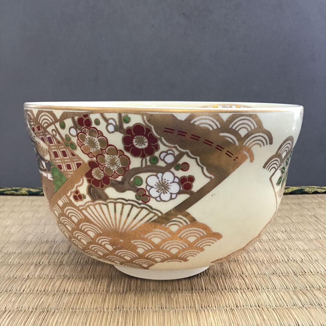 茶道具 抹茶茶碗 絵付茶碗 直径約127ミリ 高さ約77ミリ Ｎo.506