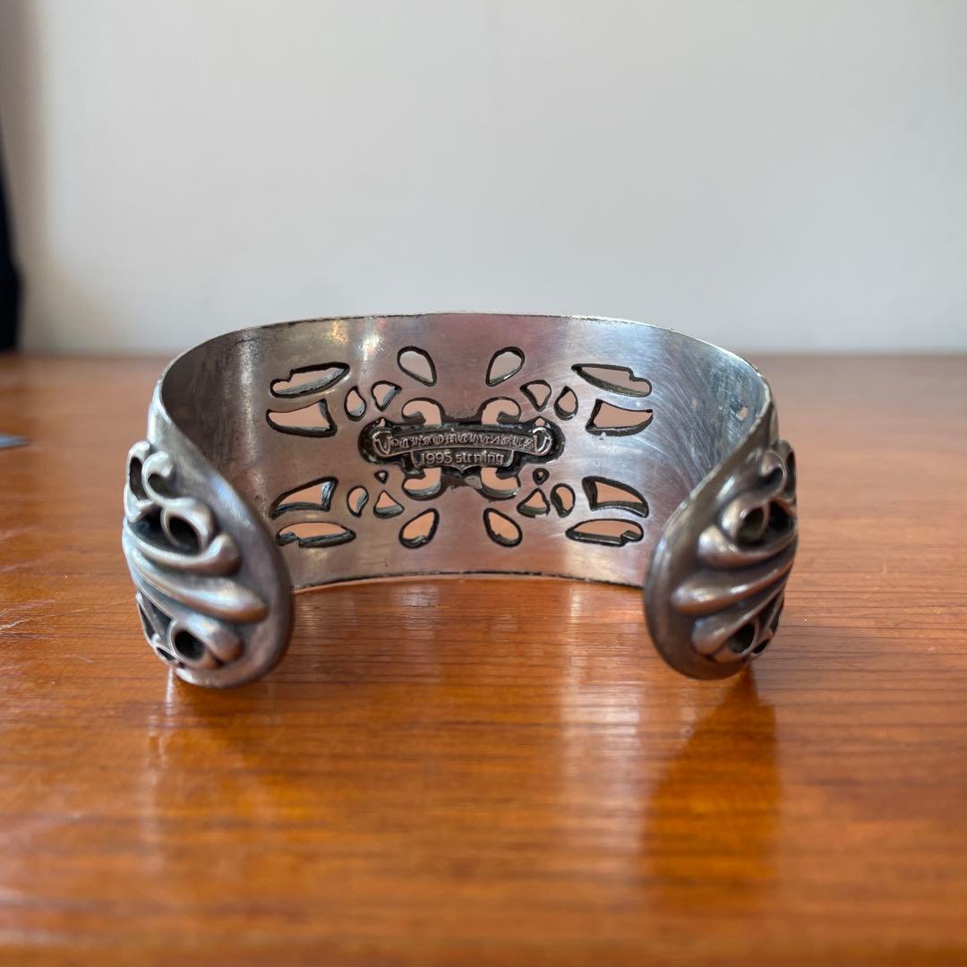 シルバー925 フローラルクロス ワイドカフバングル