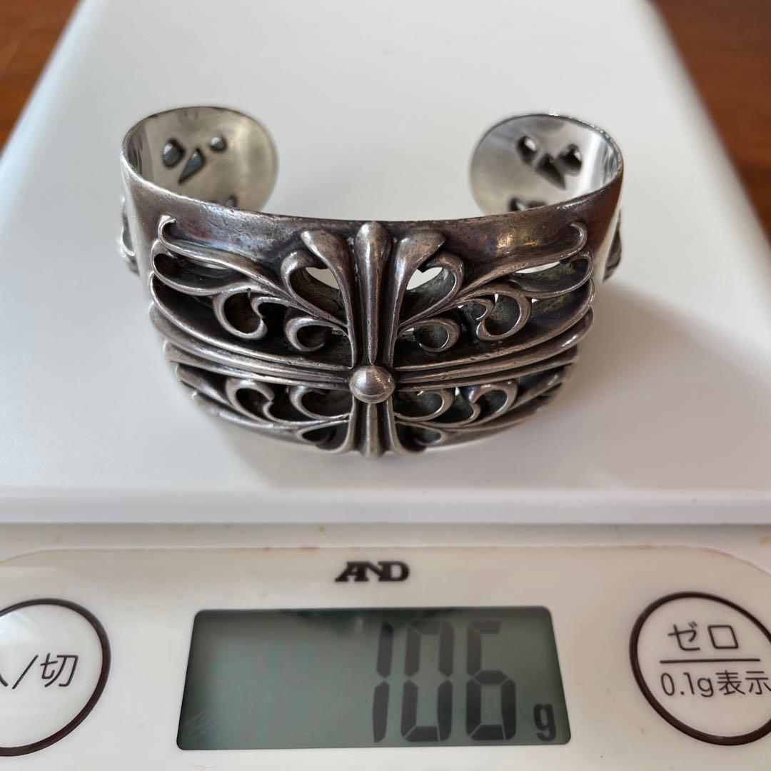 シルバー925 フローラルクロス ワイドカフバングル