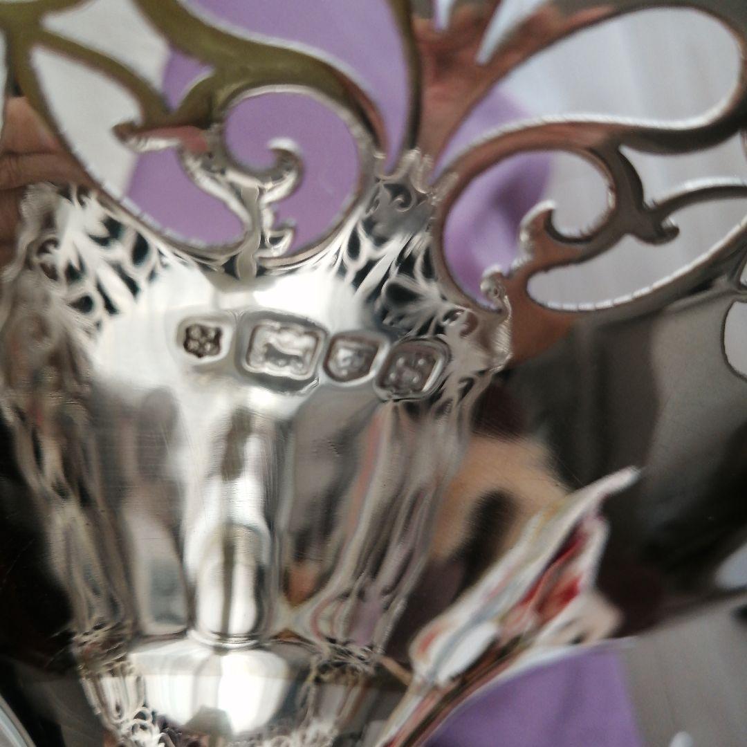 純銀925　英国製　アンティーク　ピアスコンポート