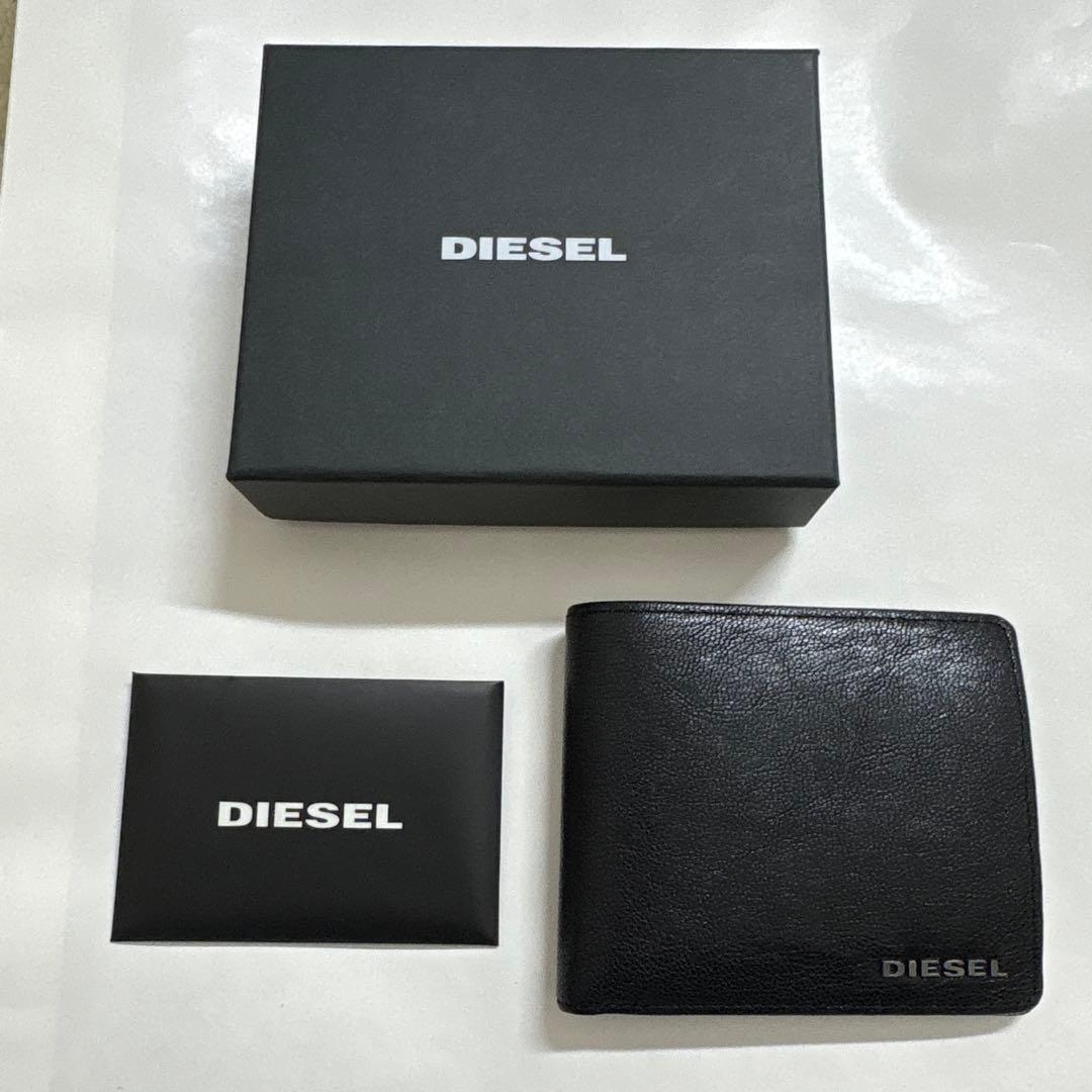 DIESEL ディーゼル　二つ折り財布　ブラック黒　美品
