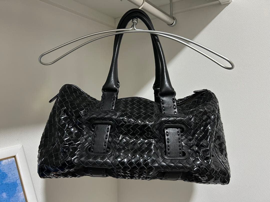 ボッテガヴェネタ イントレチャート ハンドバッグ トートバッグ 黒 レザー